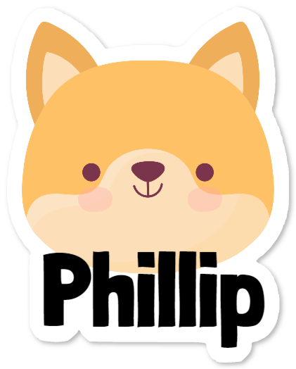 Wallsticker med ræv og navn – Phillip