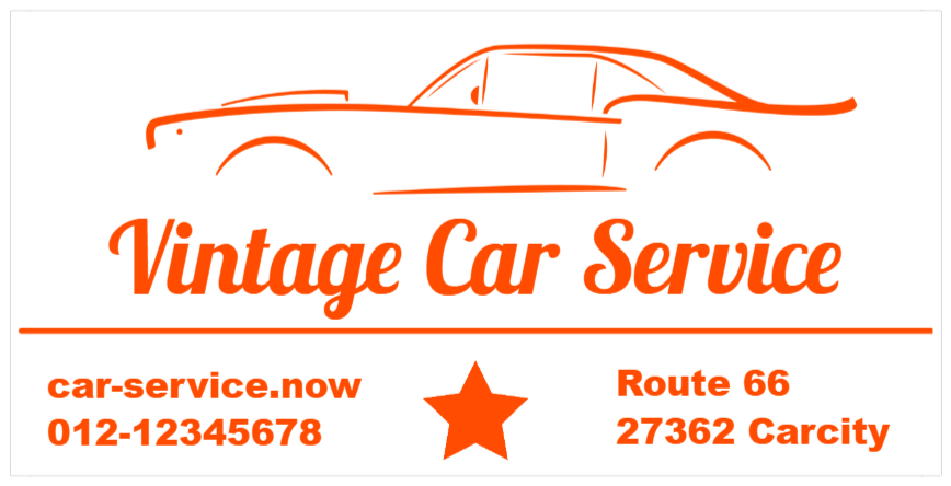 Bildekoration til bilværksted – Vintage Car Service